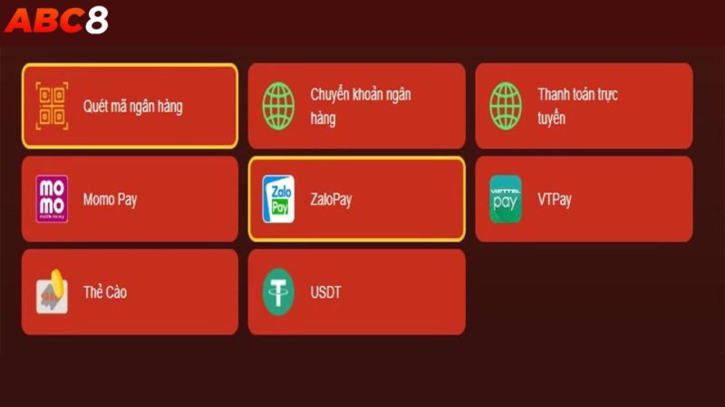 Cách nạp tiền abc8 với nhiều hình thức khác nhau